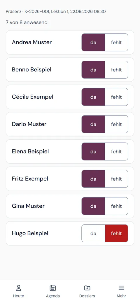 Präsenz am Handy
