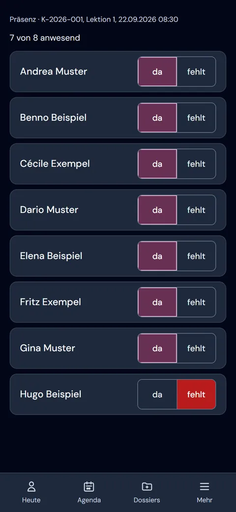 Präsenz am Handy